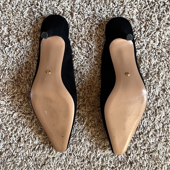 Pelle Moda size 10 Black Suede Heeled Mules - Picture 3 of 4